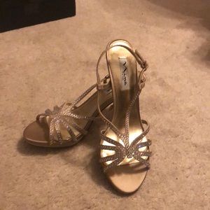 Gold Nina heels